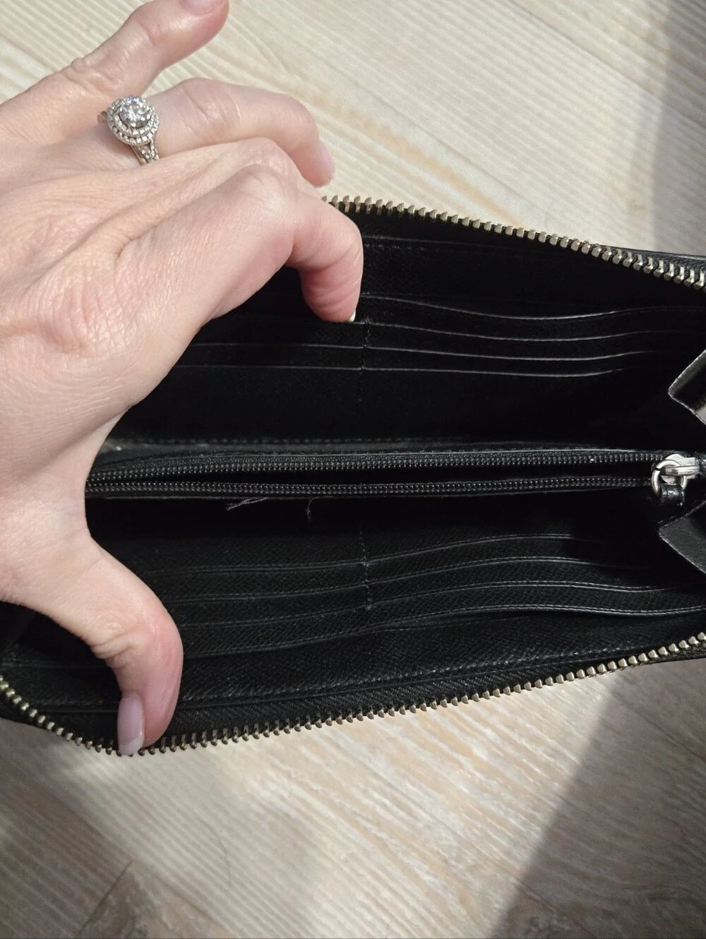 Coach Charcoal Signature Canvas Wallet